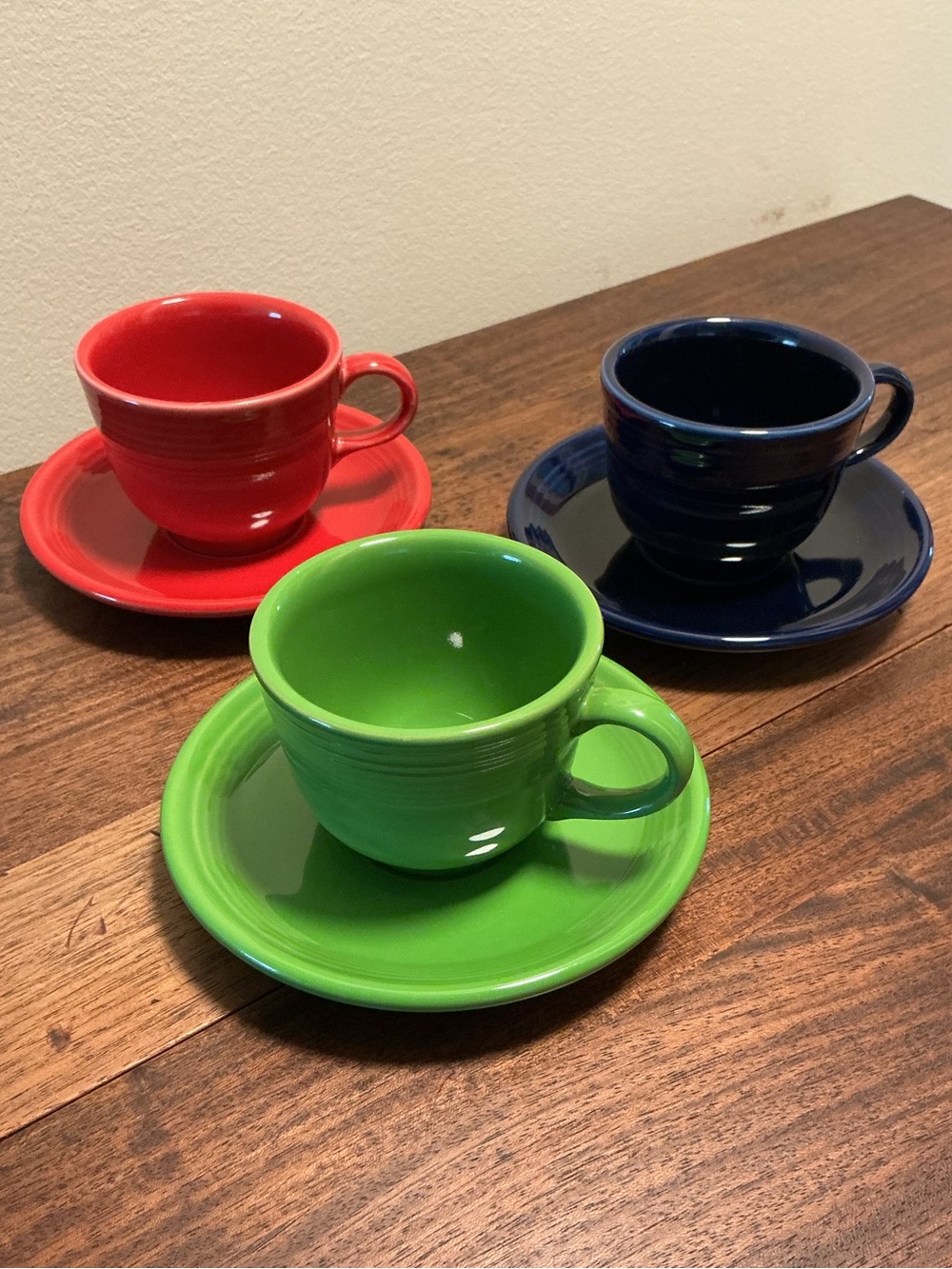 Fiesta Cup and Saucers Set of 3
